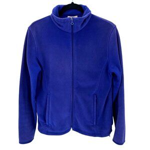 Blue Mountain Womens Royal Blue Fleece Full-Zip Small Warm Jacket Size S